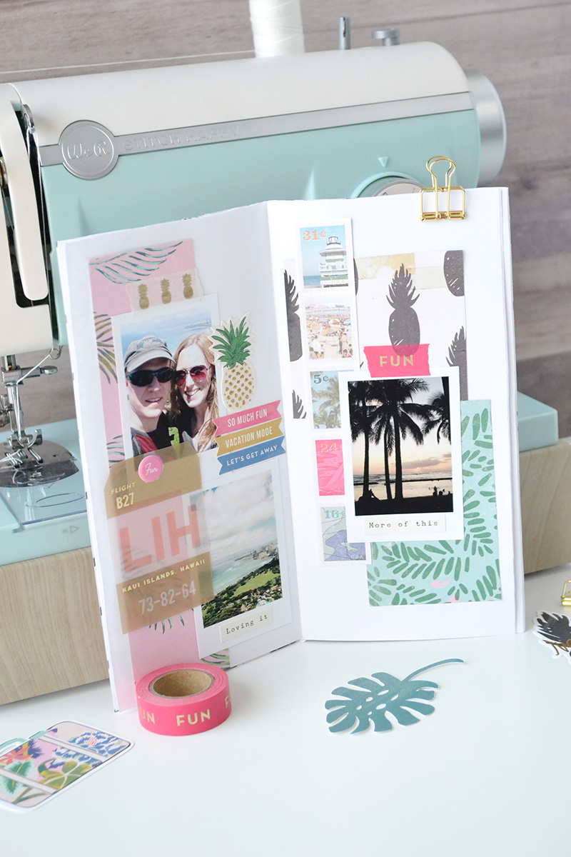 Aly Dosdall stitch happy video demo diy traveler's notebook page