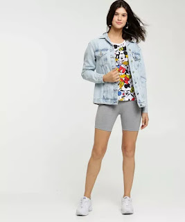 Moda jovem: Bermuda Feminina Básica Bermuda feminina básica, confeccionada em tecido malha mescla. Possui cós com elástico, acabamento em costura no tom.
