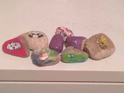 Collection of painted rocks