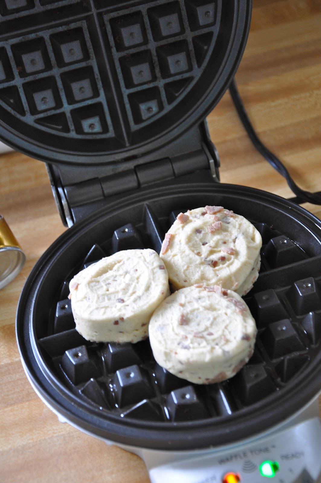 Little Bit Funky cinnamon rolls in a waffle iron! who knew!!