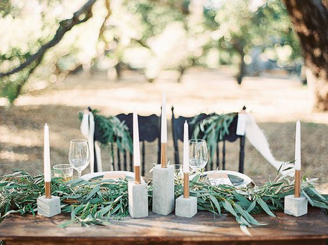 boda industrial idea decoración wedding decor cemento concret