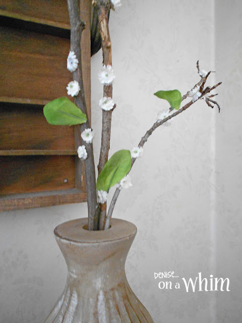 Thrift Store Vase Makeover and DIY Twig Flowers | Denise on a Whim