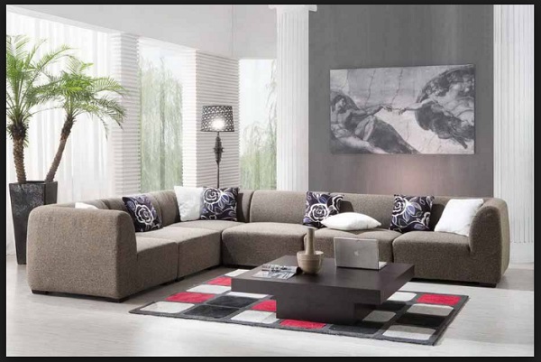 model sofa minimalis bentuk L untuk ruangan luas