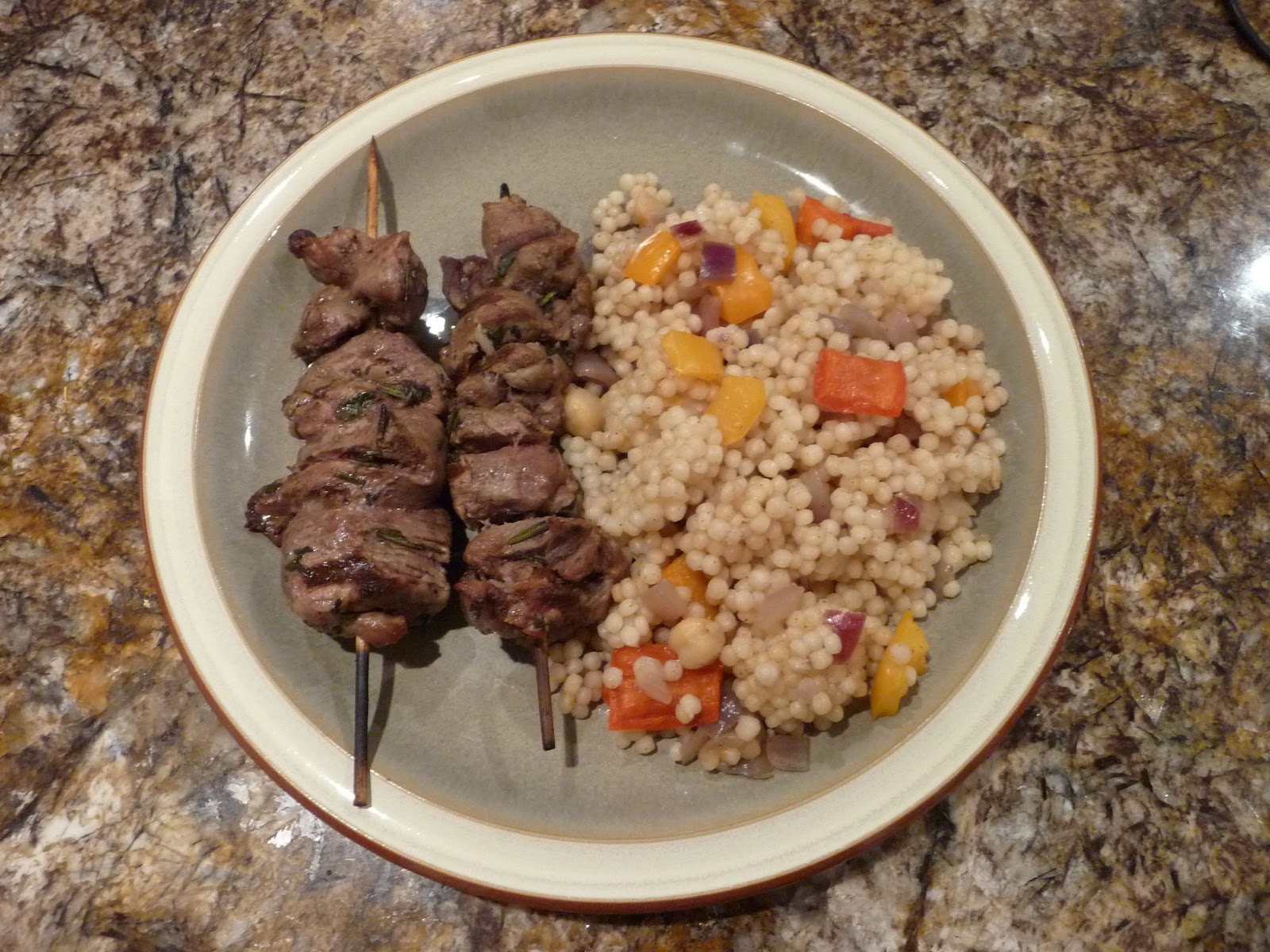 Chef Bolek Lamb Spiedini with Sicilian Couscous and Yogurt Sauce