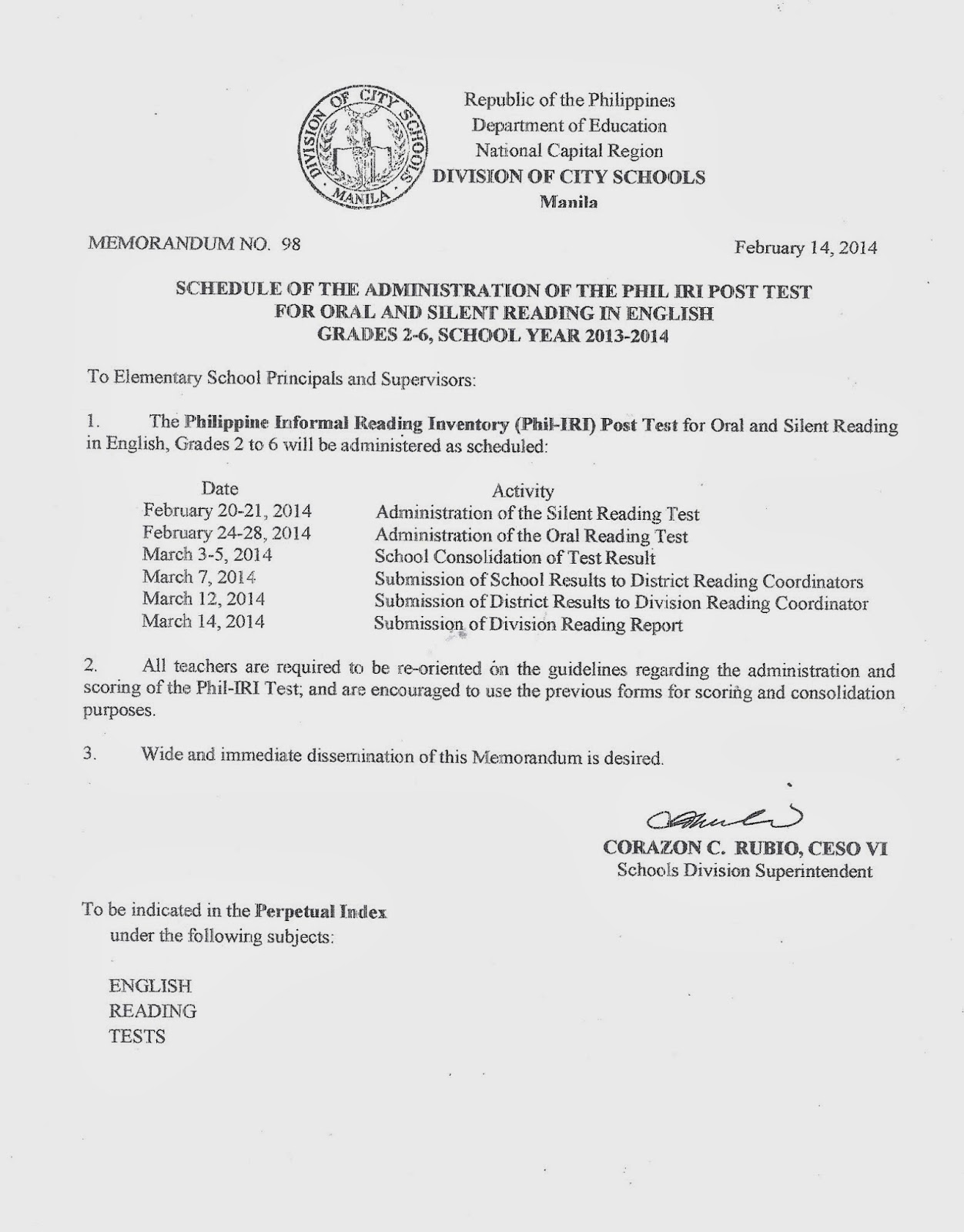 Department Of Education Manila Division Memorandum No 98 SCHEDULE department-of-education-manila-division-memorandum-no-98-schedule