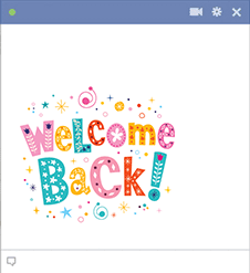 Welcome Back Text Emoticon