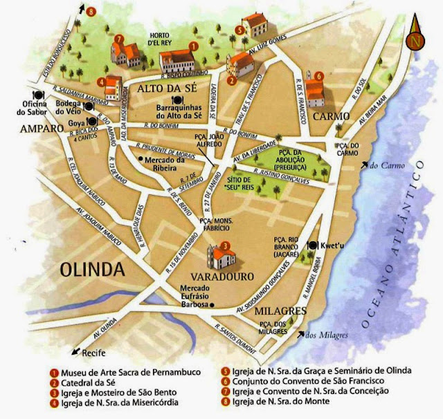 Mapa turístico de Olinda