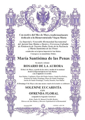 Horario e Itinerario Rosario de la Aurora María Santísima de las Penas. Granada 1 de Mayo del 2019 Horario e Itinerario Rosario de la Aurora María Santísima de las Penas. Granada 1 de Mayo del 2019