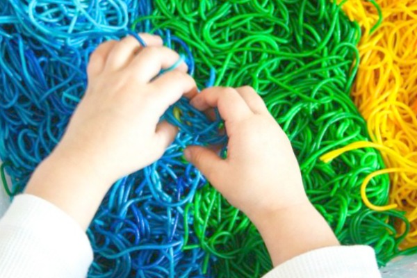 RAINBOW NOODLES FOR KIDS- recipes, ideas, and ways to play!