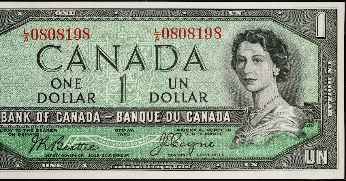 Canada 1 dollar banknote 1954 queen elizabeth ii world banknotes 