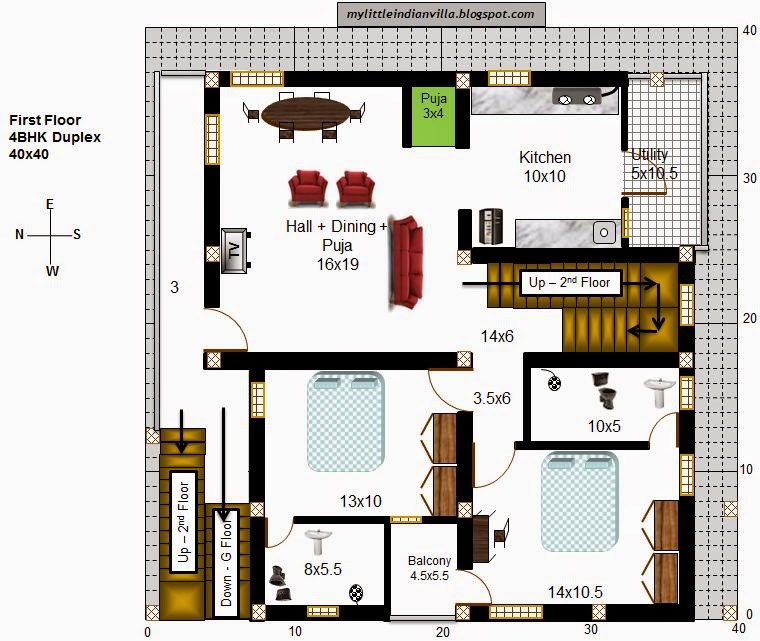 My Little Indian Villa 34R27 1BHK 4BHK Duplex in 40x40