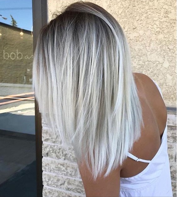 21 Icy Blonde Hair with Dark Roots Colour Ideas