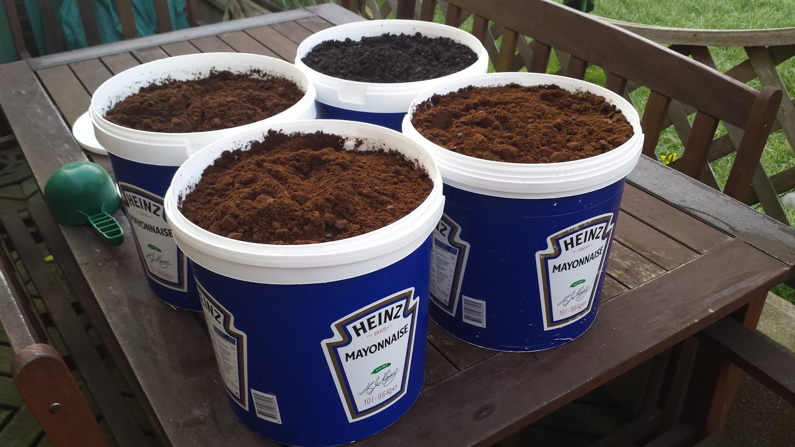 Alans Allotment A Compost Bin and 30 Litres of Coffee Grounds.