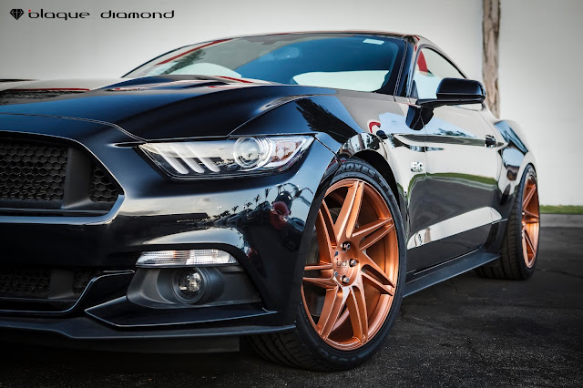 2015 Ford Mustang Fitted With 20 Inch BD-1’s in Rose Gold - Blaque Diamond Wheels