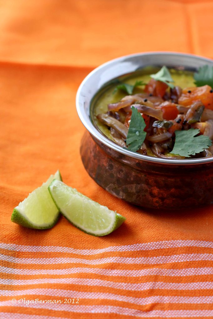Mango & Tomato Daal or Dhal? Recipe for Dhal with Coconut Milk, Onions