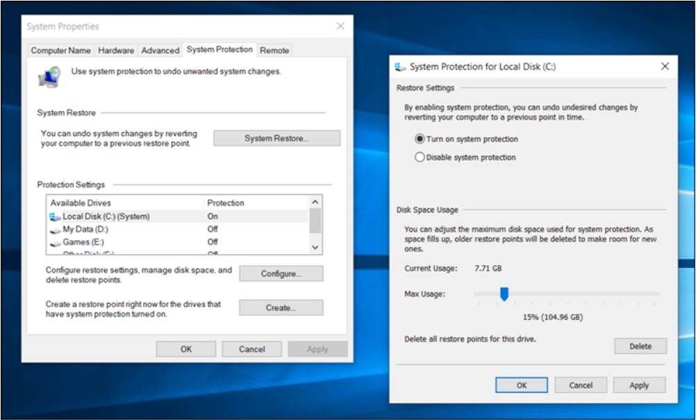تفعيل ميزة System Protection تفعيل-ميزة-System-Protection