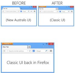 personalizzare firefox tornare al vecchio look