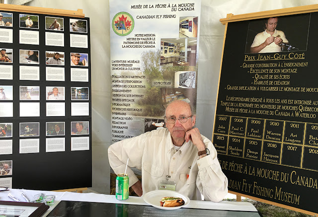 Claude Bernard looking serious at the Musee de la Peche a la Mouche table, Forum Spey Sherbrooke, Quebec Claude Bernard looking serious at the Musee de la Peche a la Mouche table, Forum Spey Sherbrooke, Quebec