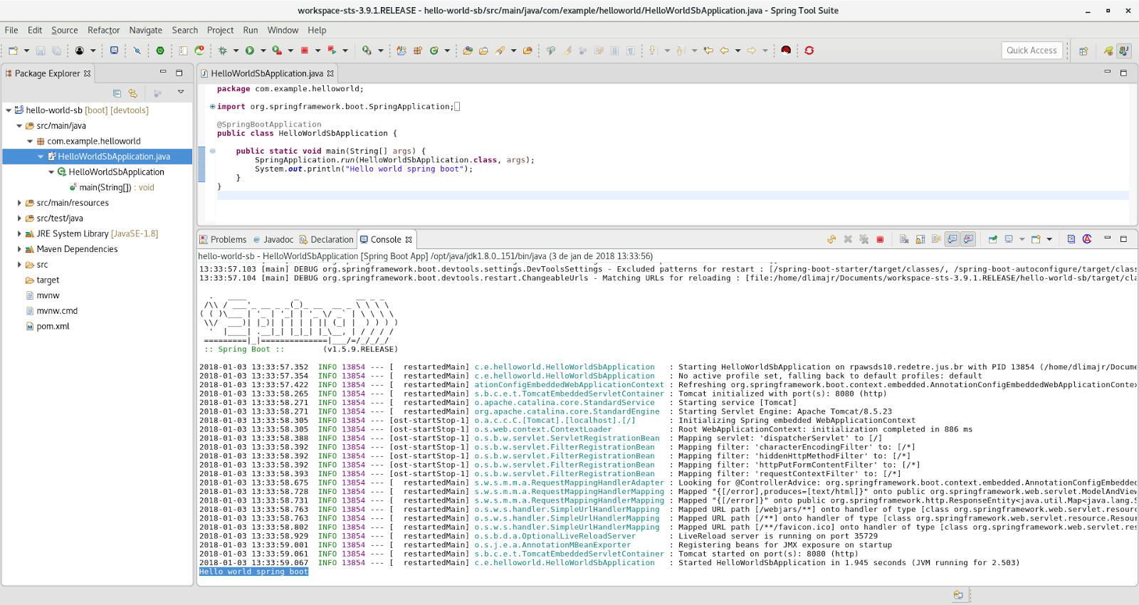 Aprendendo com código: [JAVA] Hello world SpringBoot
