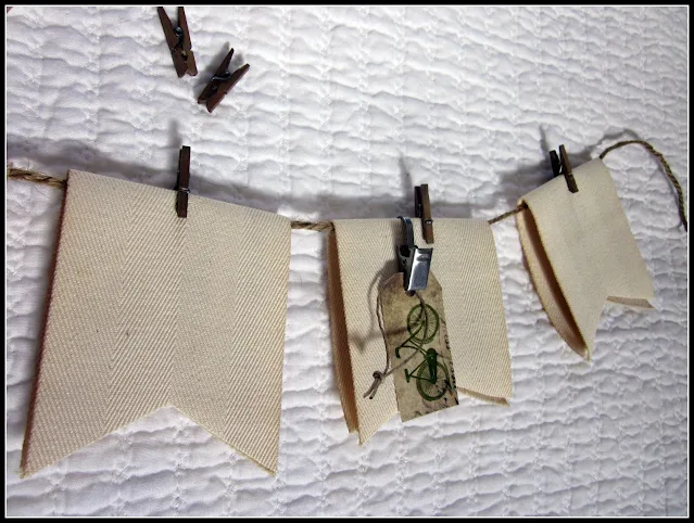 flags with tiny clothespins and clipart tags