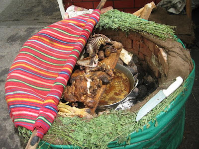 Pachamanca Foto de la pachamanca andina