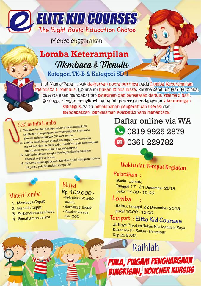 Lomba Keterampilan Membaca Menulis Lomba Foto Bayi Balita Anak