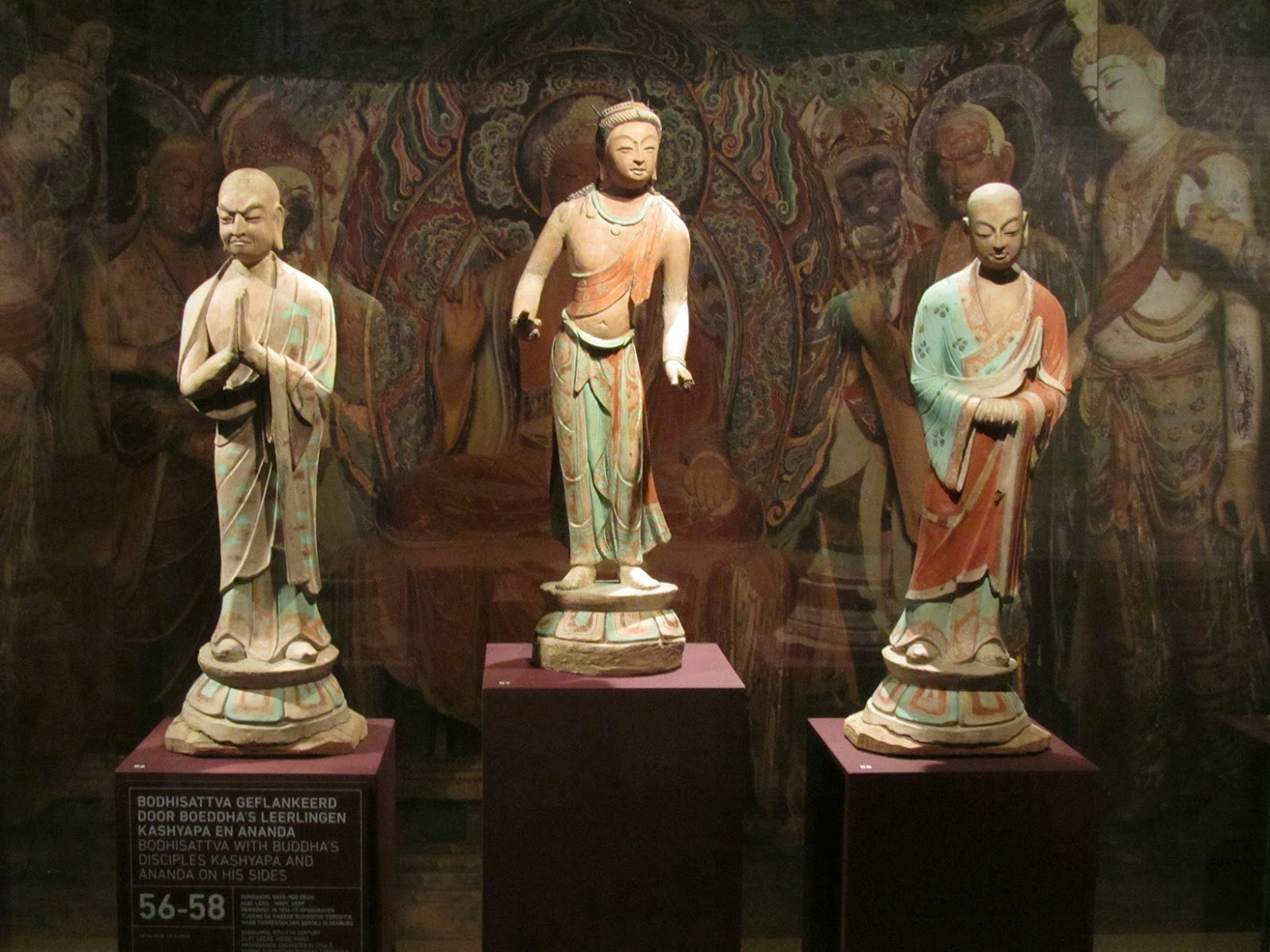 boddhisatva with buddhas disciples Kashyapa and Ananda on his sides