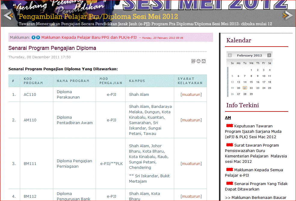 Diploma Pengurusan Perniagaan Uitm - Berikut adalah senarai program