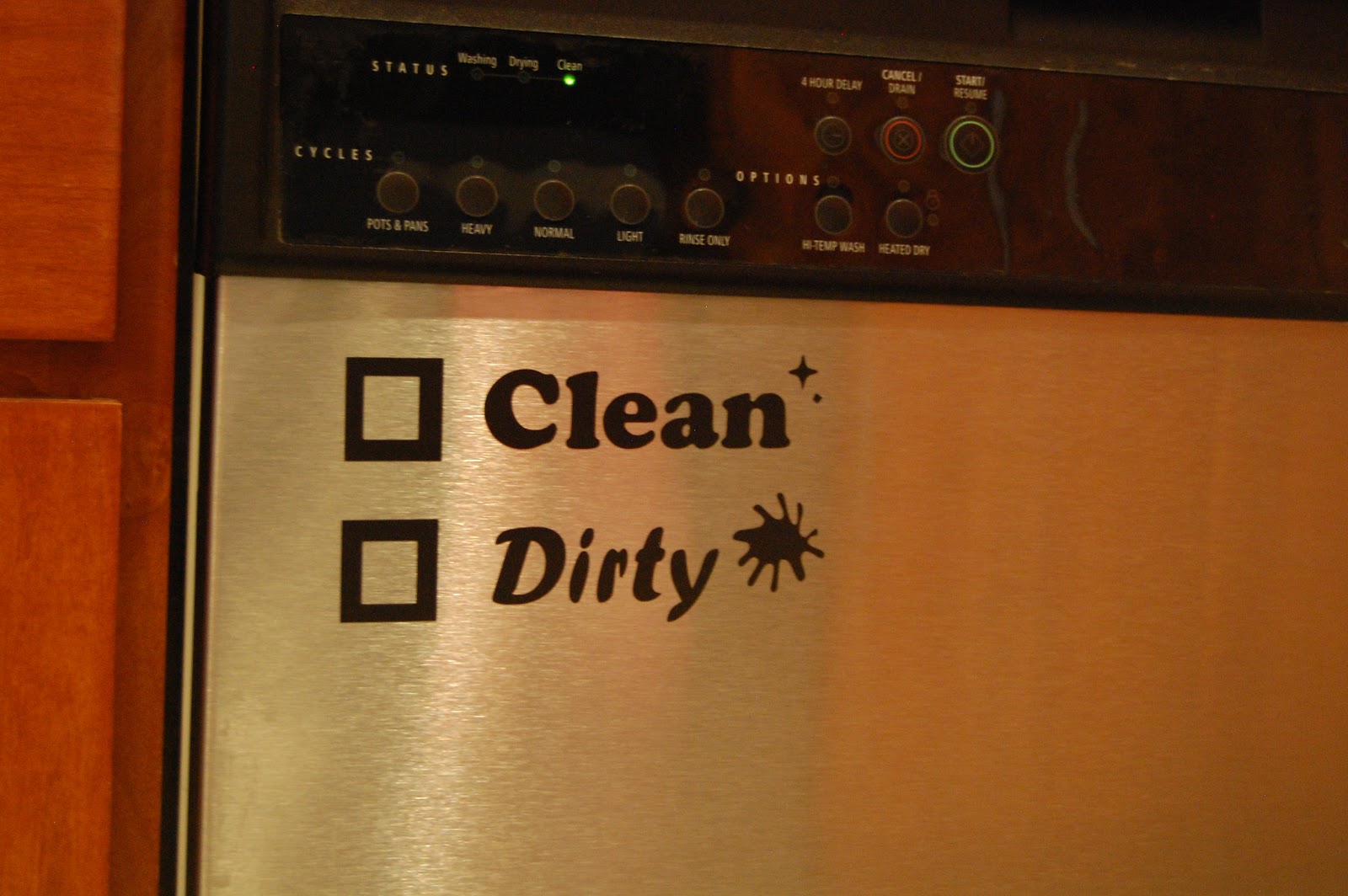 Sew Yum Clean or Dirty Dishwasher Vinyl Decal