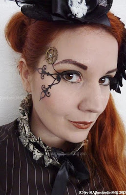 steampunk special fx makeup. add clock hands to your eyes. diy tutorial for men and women.