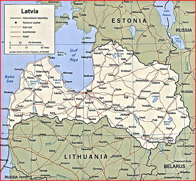 Peta politik Latvia 1998 Gambar Peta politik Latvia 1998