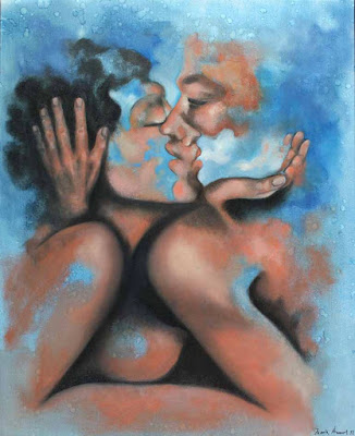 Pintura: El beso azul de María Amaral