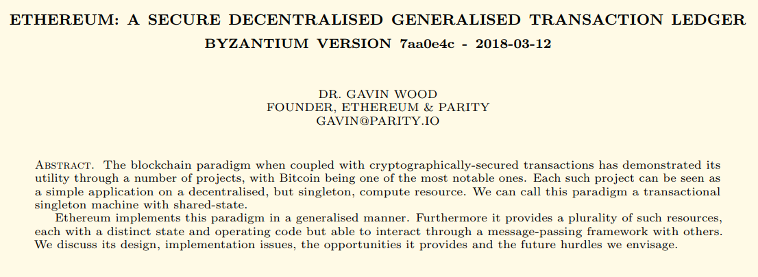 Ethereum Yellow Paper MDEAcamp