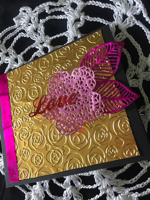 Valentine Card using Rinea Foiled Paper