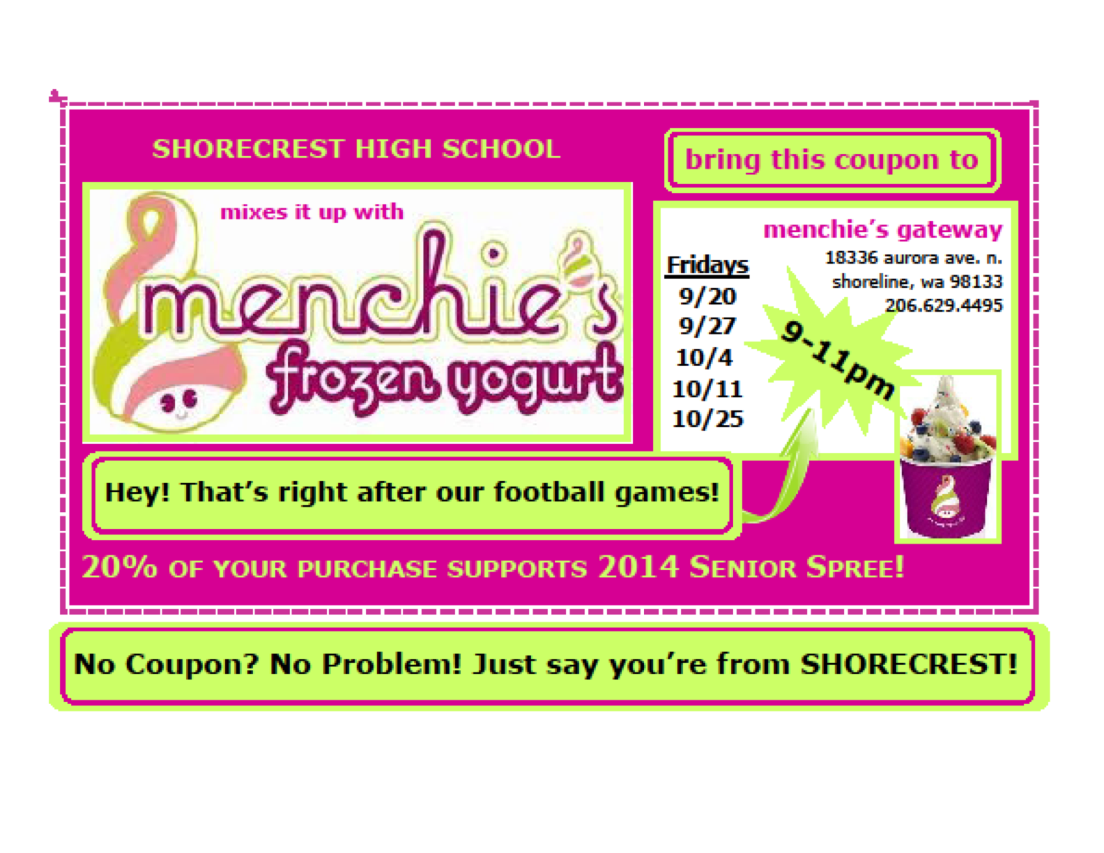 Shoreline Area News: Eat yogurt - help Shorecrest Spree