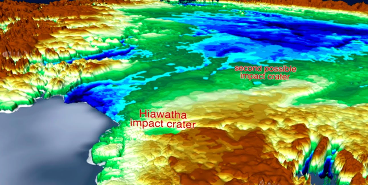 Nuovo e gigantesco cratere scoperto sotto il fitto ghiaccio della Groenlandia.