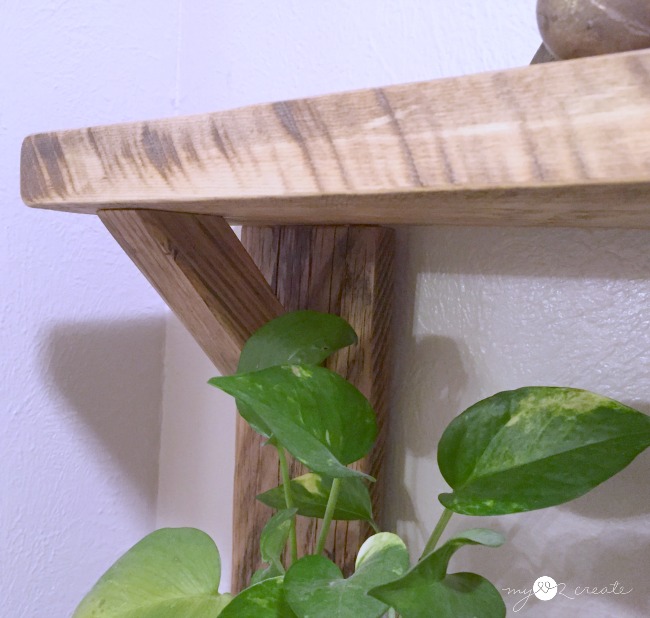 Easy to Build Wood Shelves made from reclaimed wood, full picture tutorial on MyLove2Create!