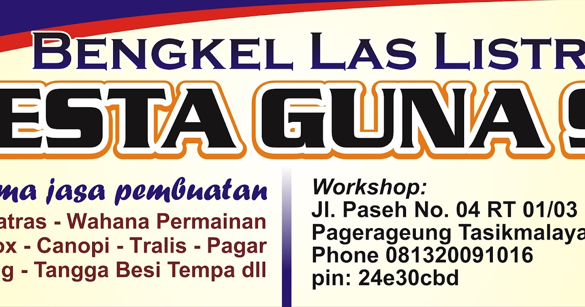 Download Contoh Desain Spanduk Bengkel Las Keren Format CDR KARYAKU
