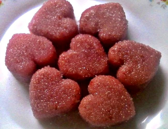 Gelatinas bombón de frambuesa