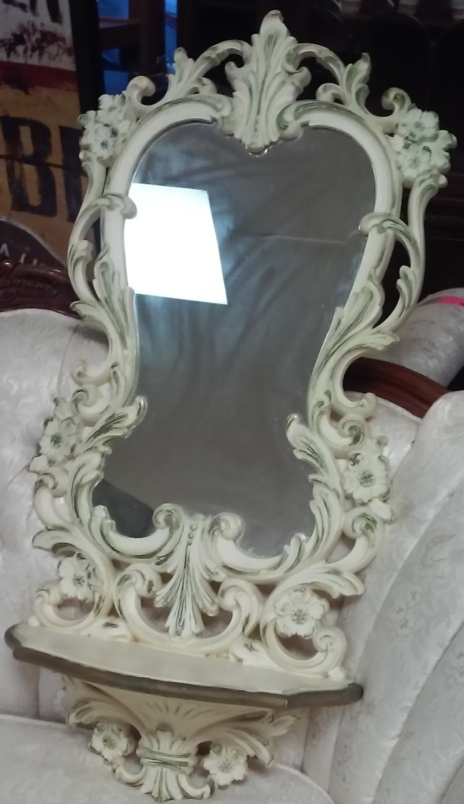 UHURU FURNITURE & COLLECTIBLES SOLD 3' 70's Gilt Framed Mirror Wall