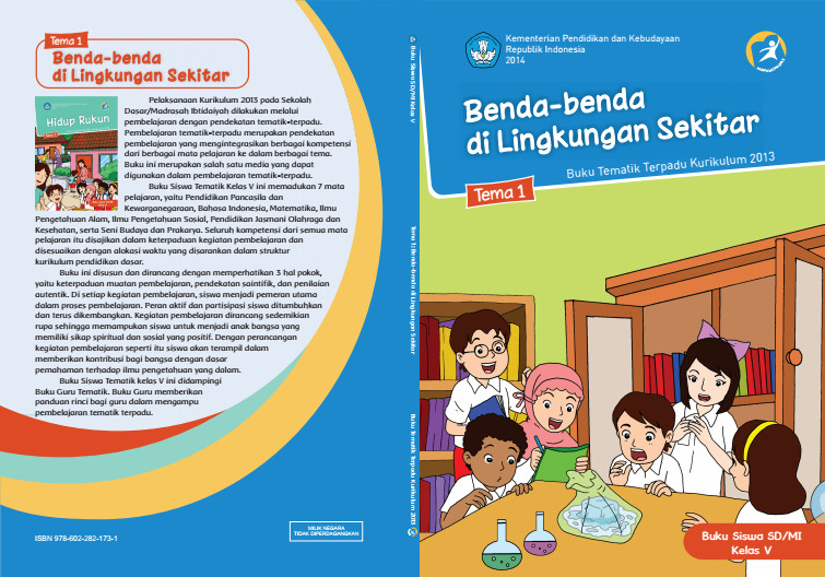 Download Buku Tematik Kurikulum 2013 SD/MI Kelas 5 Tema 1 Benda-benda di Lingkungan Sekitar Edisi Revisi Format PDF