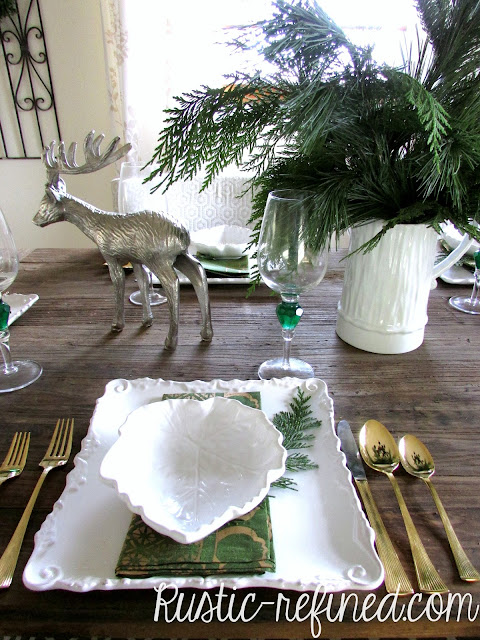 Christmas Tablescape Using Fresh Greenery