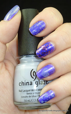 Enchanted Polish Awesomeness with China Glaze Agent Lavender stamping