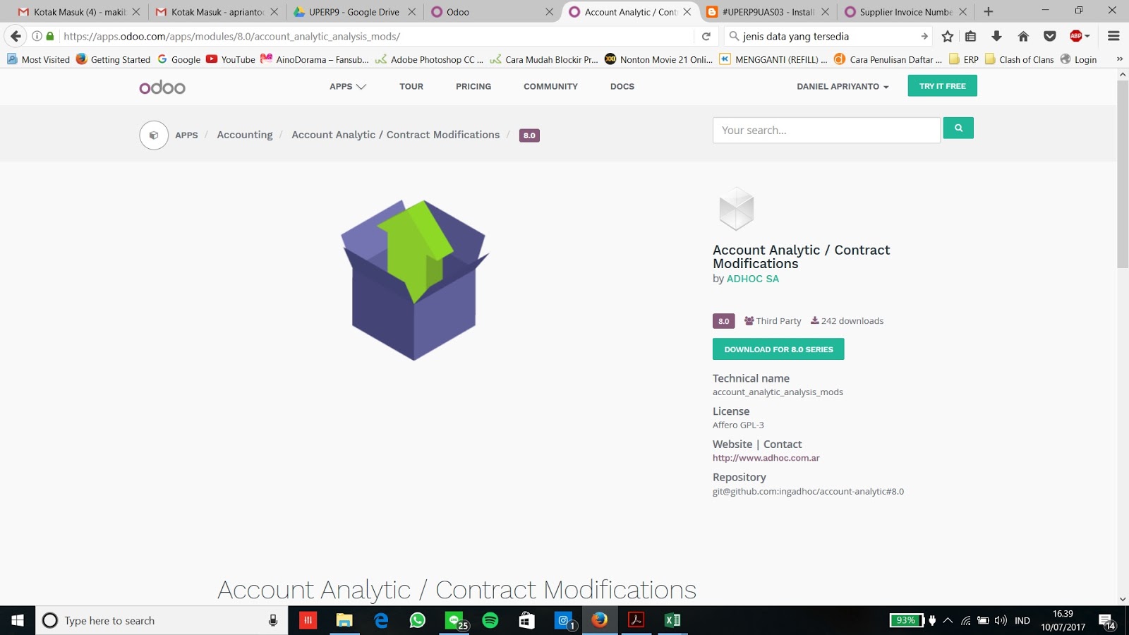 Local key account. Install module using terminal. Local module account. Local module account. Как перейти в модуль sales в odoo.