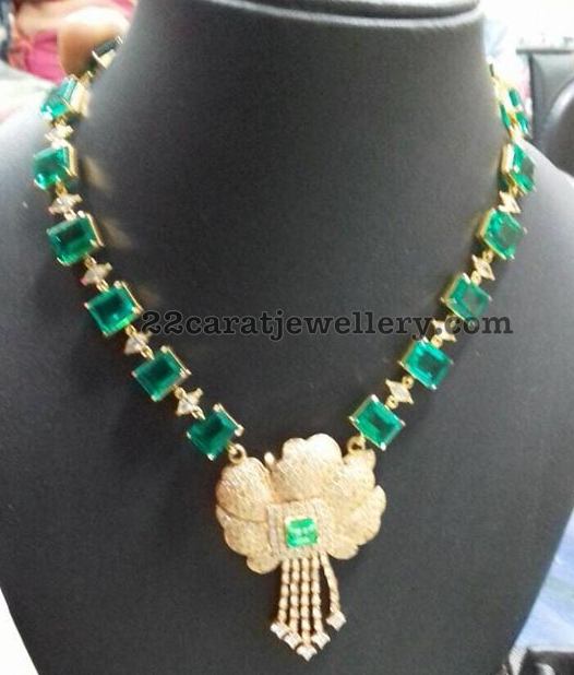 Fancy Style Ruby Emerald Necklaces