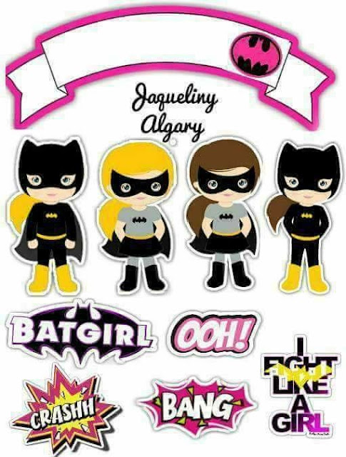Batgirl oppers para Tartas, Tortas, Pasteles, Bizcochos o Cakes para Imprimir Gratis. 