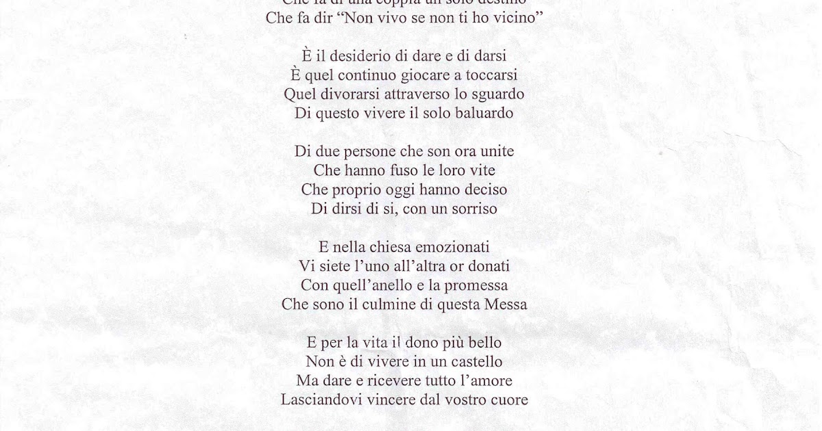 Poesia In Rima Per Gli Sposi Poesia in rima: Oggi Sposi