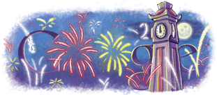 New Year 2010 Google Doodle