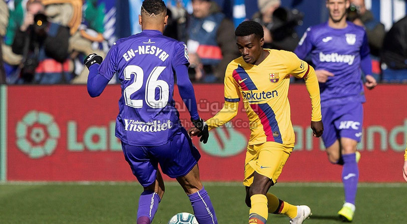 بهدفين لهدف برشلونة يحقق فوز صعب خارج ملعبه امام ليغانيس في الدوري الاسباني