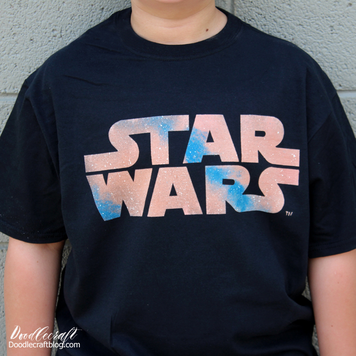DIY Shirt Wars Galaxy Bleached Logo Star